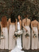 Simple Chic Chiffon A-line Spaghetti Straps Backless Long Bridesmaid Dresses, WGM125