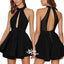 Sexy Charming Simple Black Halter Backless Homecoming Prom Dress, WGP022