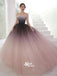 Off Shoulder Ombre Ball Gown Long Evening Prom Dresses, Evening Party Prom Dresses, WGP082