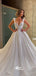 Sparkle Simple Court Style Low-cut Sleeveless A-line Evening Gowns Prom Dresses, WGP206