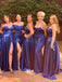 Royal Blue Mismatches Styles Long Bridesmaid Dresses YPS116