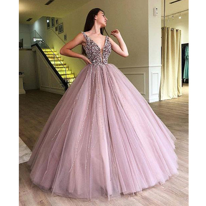 Charming Beaded Inexpensive Popular Evening Ball Gown Long Prom Dress, WG1130 - Wish Gown