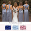 Dusty Blue Mismatched Soft Satin Backless Sits Long Sheath Bridesmaid Dress, WGM034