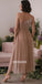 Elegant One-shoulder Tulle Long Wedding Bridesmaid Dresses, YPS132