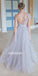 Elegant One-shoulder A-line Tulle Long Bridesmaid Dresses, YPS141