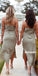 Elegant Spaghetti Strap Chiffon Knee-length Bridesmaid Dresses, YPS150