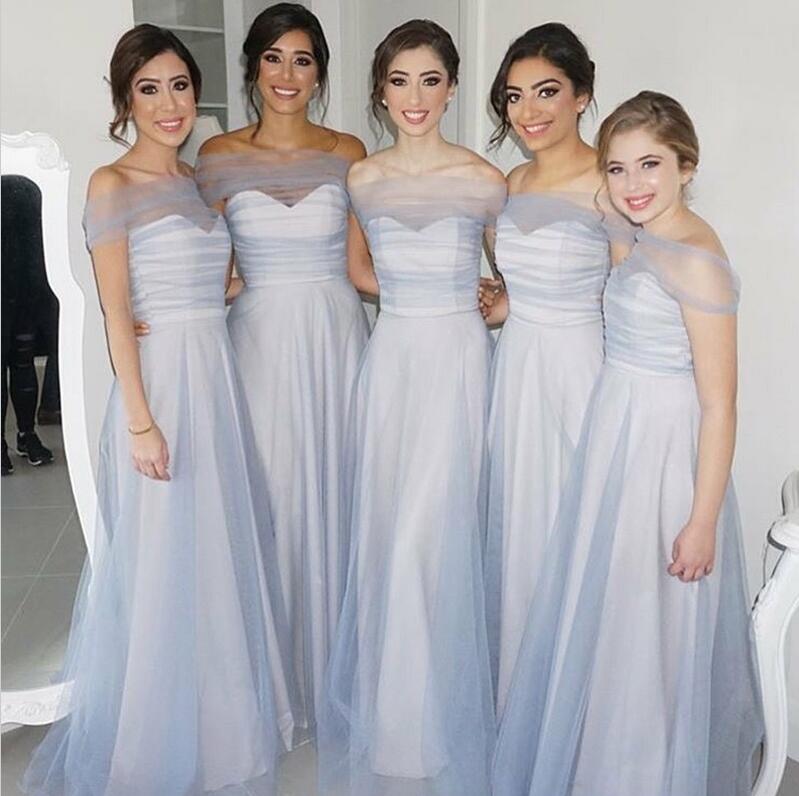 Elegant Off the Shoulder Charming Formal A Line Cheap Bridesmaid Dresses, WG147 - Wish Gown