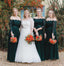 Long Sleeves Off the Shoulder Lace Long Bridesmaid Dresses, WG458