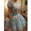 Gorgeous Short Sleeves Pretty Flowers Lovely Cheap Homecoming Dresses, BD0063 - Wish Gown