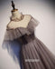 Elegant A-line Sequins Tulle Long Prom Dresses PG1178