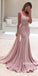 Elegant Pink One-shoulder Mermaid Long Prom Dresses PG1206