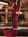 Sexy V-neck Side Split Sequins Long Prom Dresses PG1213