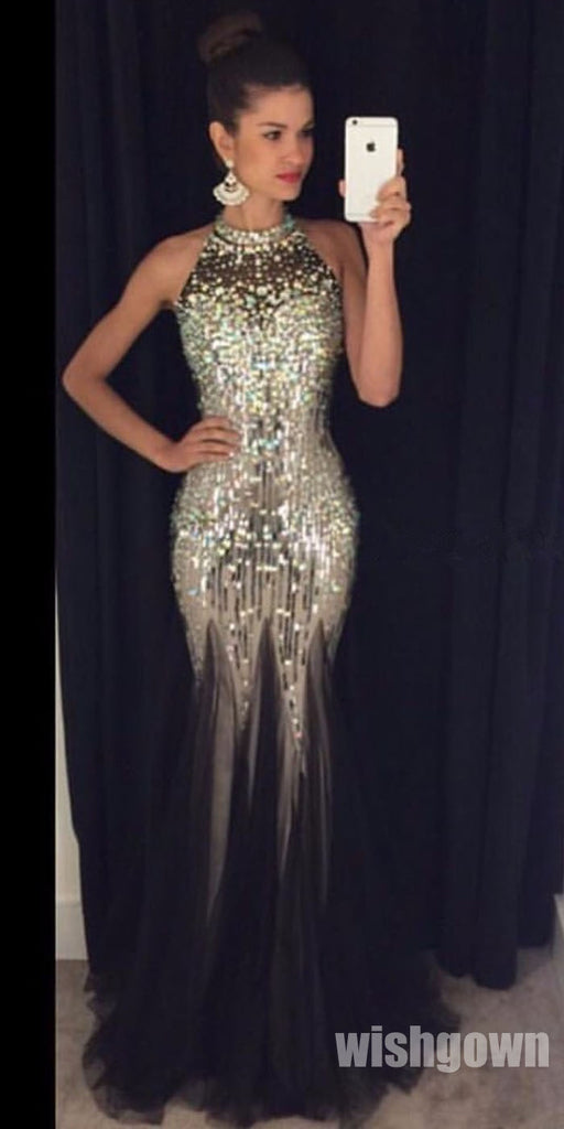Sparkle Heavy Beaded Mermaid Luxurious Affordable Long Prom Dresses, WG1101