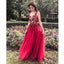 Most Popular Red Applique Tulle A Line Cheap Long Prom Dresses, SG114