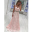 Spaghetti Strap Sweetheart Pink A Line Prom Dresses, SG146