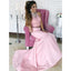 Charming Two Pieces Pink Mermaid Affordable Popular Long Evening Prom Dresses, WG1108