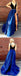Royal Blue Sexy Long Side Slit Cheap Formal Long Prom Dresses, PD0049