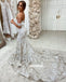 Elegant Off Shoulder Mermaid Long Wedding Dress WDH054