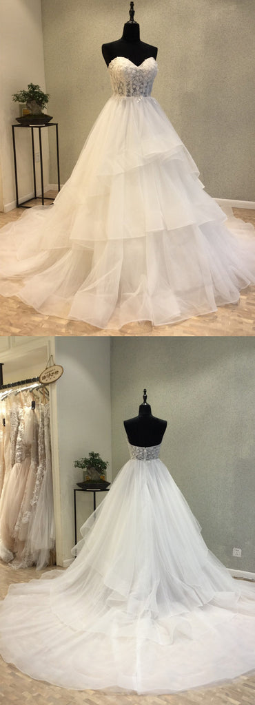 Sweeheart Elegant A Line Pretty Long Wedding Dresses, WG1231