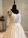 Half Sleeves Open Back Long Brides Wedding Dresses with Lace Up Back, WG1222