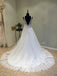 Tulle Lace V Neck Formal A Line Long Bridal Wedding Dress, WG1215