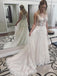 Charming Long A-line Applique Lace Tulle Wedding Dresses, WD0171 - Wish Gown