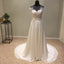 Short Sleeves Seen Through Back Simple Popular Long Cheap Bridal Wedding Dress, WG694