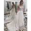 Charming Long A-line Applique Lace Tulle Wedding Dresses, WD0171