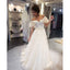 Charming Off the Shoulder Lace Affordable Long Brides Wedding Dresses, WG659