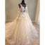 Long Sleeves Applique Tulle Lace Up Back Long Cheap Wedding Dress, WG687