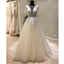 Affordable Short Sleeves V Back Elegant Long Wedding Dresses, WG1230