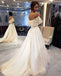 Charming Off the Shoulder Lace Affordable Long Brides Wedding Dresses, WG659 - Wish Gown